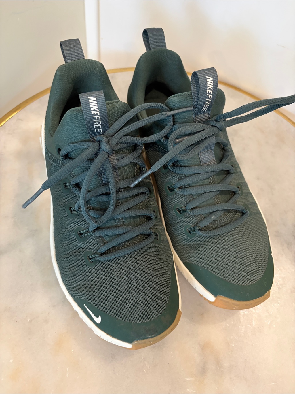 Nike Dark Green And White Low-Top Athletic Sneakers